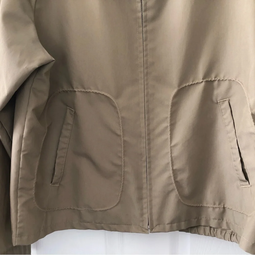 Size L Sportsmaster Vintage Harrington Style Men's Khaki Windbreaker Jacket USA
